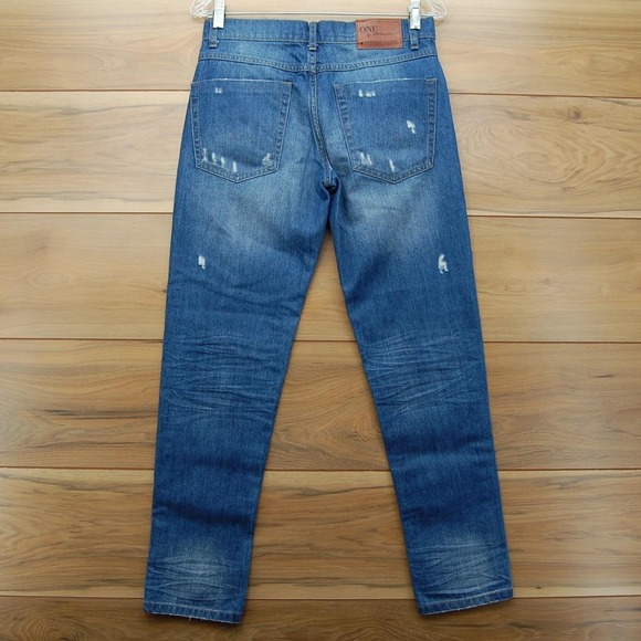 One Teaspoon Awesome Baggies Jeans Womens 25 Blue Distressed Relaxed Fit‎ Denim - Picture 4 of 12